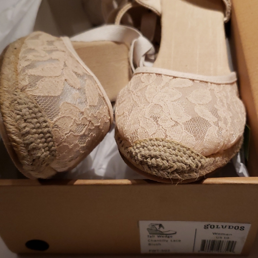 SOLUDOS New Wedge Lace Up Espadrille Sandal Women's 10 - Picture 8 of 11
